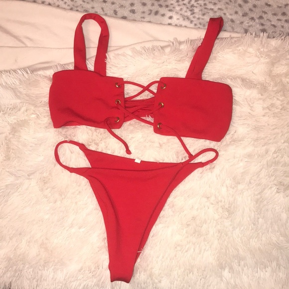 red zaful bikini